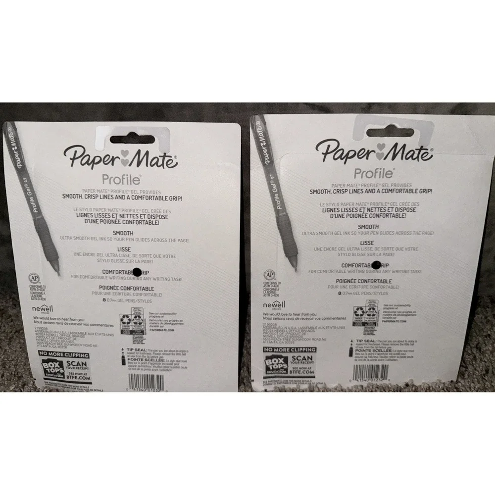 Gel Pen, Profile Retractable Pen, 0.7 mm,‎ Black, 8 Count